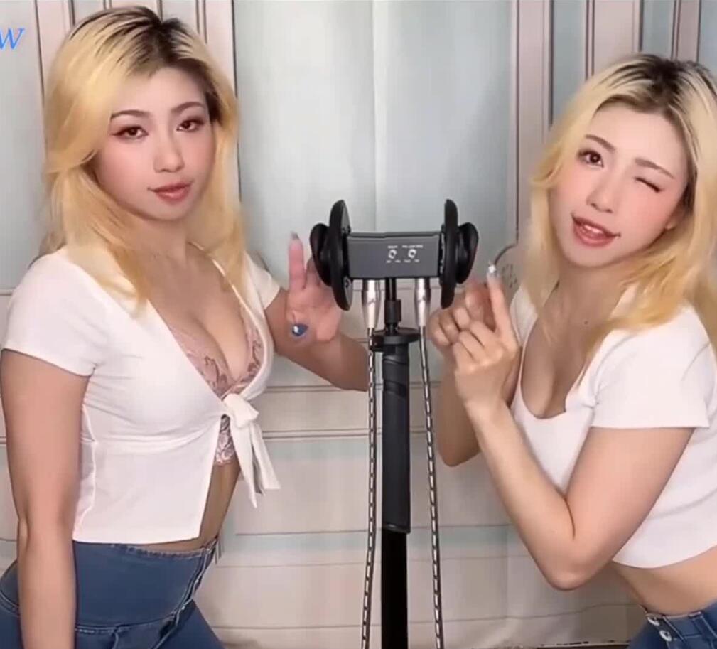 LonikaMeow ASMR福利双胞胎舔耳弹舌